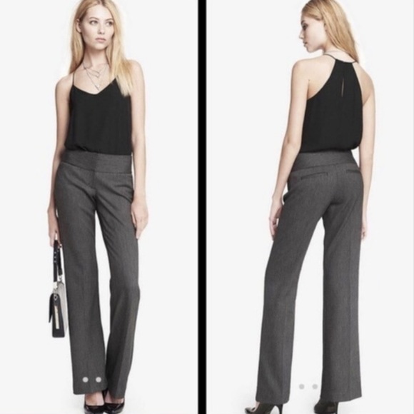 Express Editor Gray Mid Rise Slack Dress Pants - Picture 10 of 11